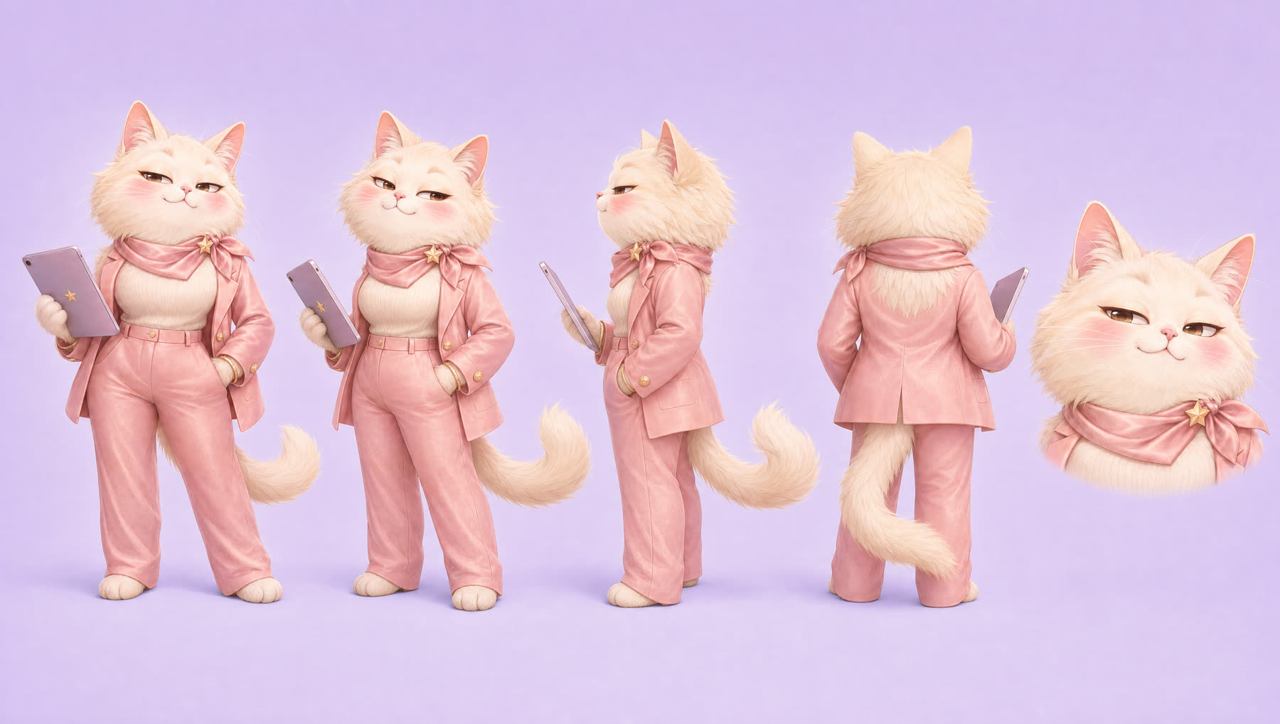 Five poses of Meowgent